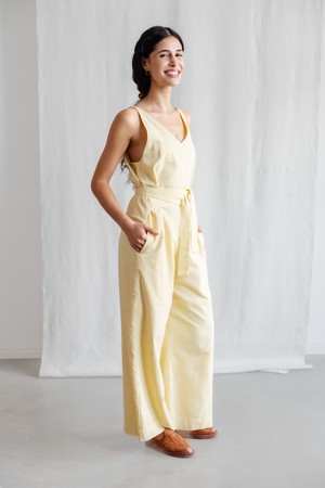 Bio-Baumwoll Jumpsuit Parvi Zitronengelb from Jyoti - Fair Works