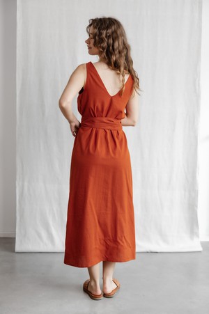 Bio-Baumwoll Kleid Agnila Terracotta from Jyoti - Fair Works