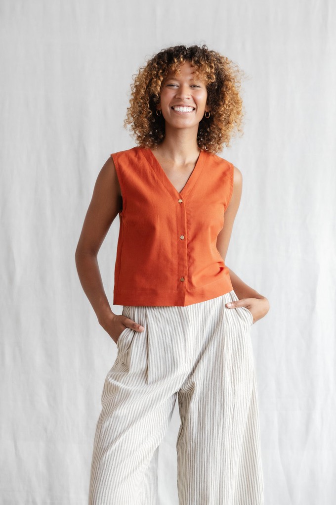 Bio-Baumwoll Top Chatania Terracotta from Jyoti - Fair Works