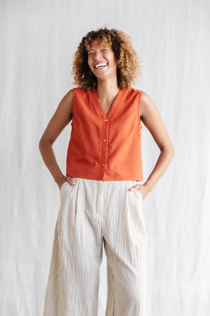 Bio-Baumwoll Top Chatania Terracotta from Jyoti - Fair Works