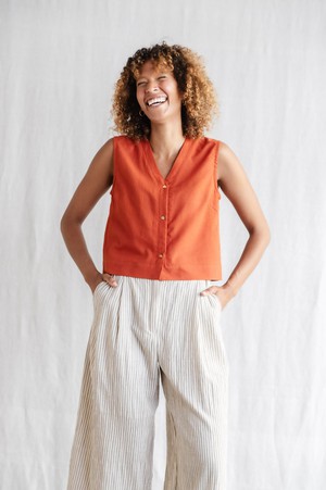 Bio-Baumwoll Top Chatania Terracotta from Jyoti - Fair Works