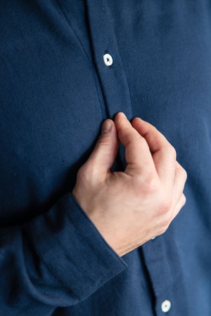 Bio-Baumwoll Flanellhemd Nakshita Grau-Blau from Jyoti - Fair Works