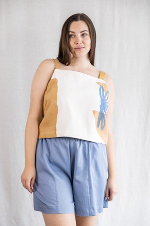 Bio-Baumwoll Top Chira Blockprint Savanne from Jyoti - Fair Works