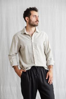 Baumwoll Hemd Himat Grau-Weiß via Jyoti - Fair Works