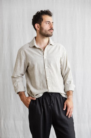 Baumwoll Hemd Himat Grau-Weiß from Jyoti - Fair Works