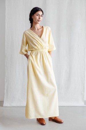 Bio-Baumwoll Kleid Vasi Zitronengelb from Jyoti - Fair Works