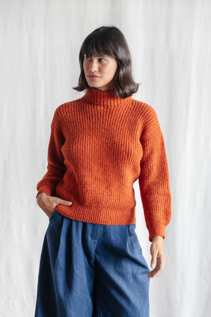 Baby-Alpaka Turtleneck Strickpullover Sabeti Rost from Jyoti - Fair Works Baby-Alpaka Turtleneck Strickpullover Sabeti Rost from Jyoti - Fair Works