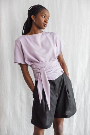 Hanf/Tencel Shorts Kamalia Schwarz from Jyoti - Fair Works
