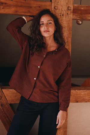 Bio-Baumwoll Bluse Hawali Rum-Rosine from Jyoti - Fair Works