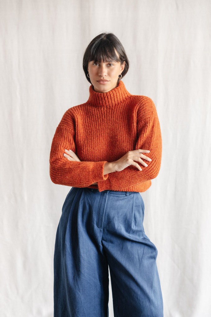 Baby-Alpaka Turtleneck Strickpullover Sabeti Rost from Jyoti - Fair Works Baby-Alpaka Turtleneck Strickpullover Sabeti Rost from Jyoti - Fair Works