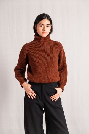Baby-Alpaka Turtleneck Strickpullover Sabeti Kastanie from Jyoti - Fair Works Baby-Alpaka Turtleneck Strickpullover Sabeti Kastanie from Jyoti - Fair Works