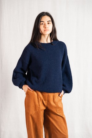 Baby-Alpaka Strickpullover Lupuna Navy from Jyoti - Fair Works Baby-Alpaka Strickpullover Lupuna Navy from Jyoti - Fair Works