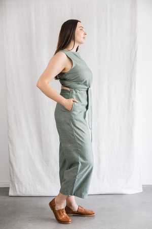 Bio-Baumwoll Jumpsuit Anusha Eukalyptus from Jyoti - Fair Works