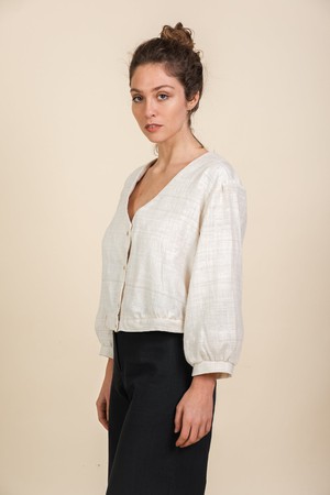 Peace-Silk Bluse Sahay Cremeweiß from Jyoti - Fair Works