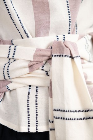 Baumwoll Wickelshirt Amaranth Webmuster Altrosa from Jyoti - Fair Works