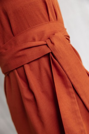 Bio-Baumwoll Kleid Agnila Terracotta from Jyoti - Fair Works