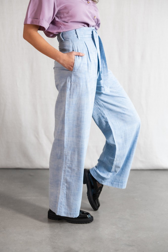 Baumwoll Highwaist Hose Hamina Hellblau from Jyoti - Fair Works