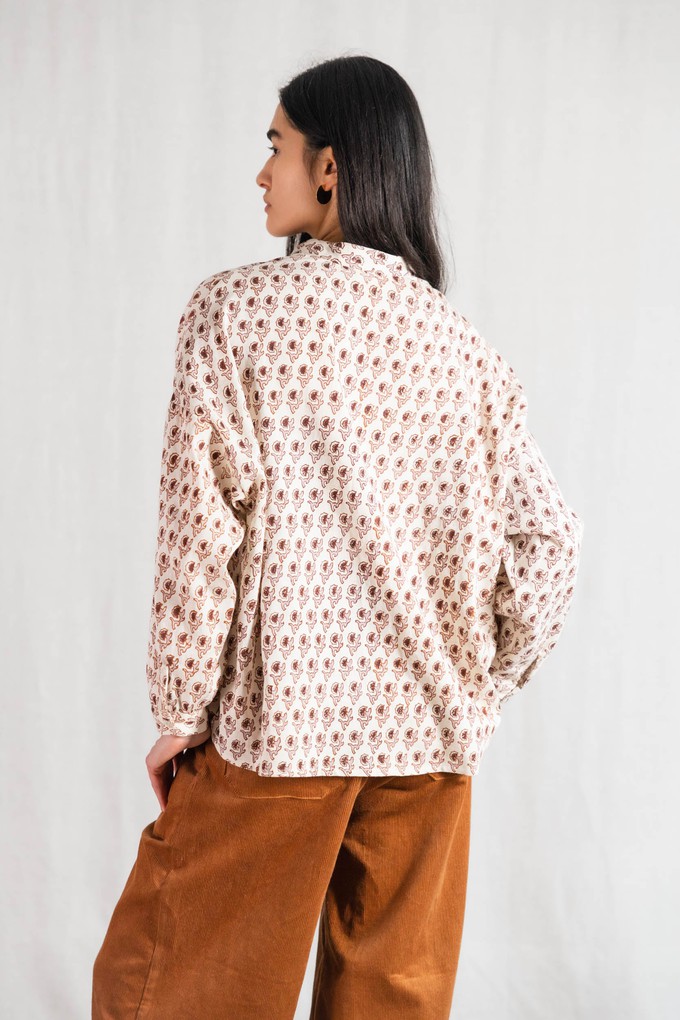 Bio-Baumwoll Bluse Hawali Blockprint from Jyoti - Fair Works