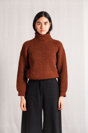 Baby-Alpaka Turtleneck Strickpullover Sabeti Kastanie from Jyoti - Fair Works Baby-Alpaka Turtleneck Strickpullover Sabeti Kastanie from Jyoti - Fair Works