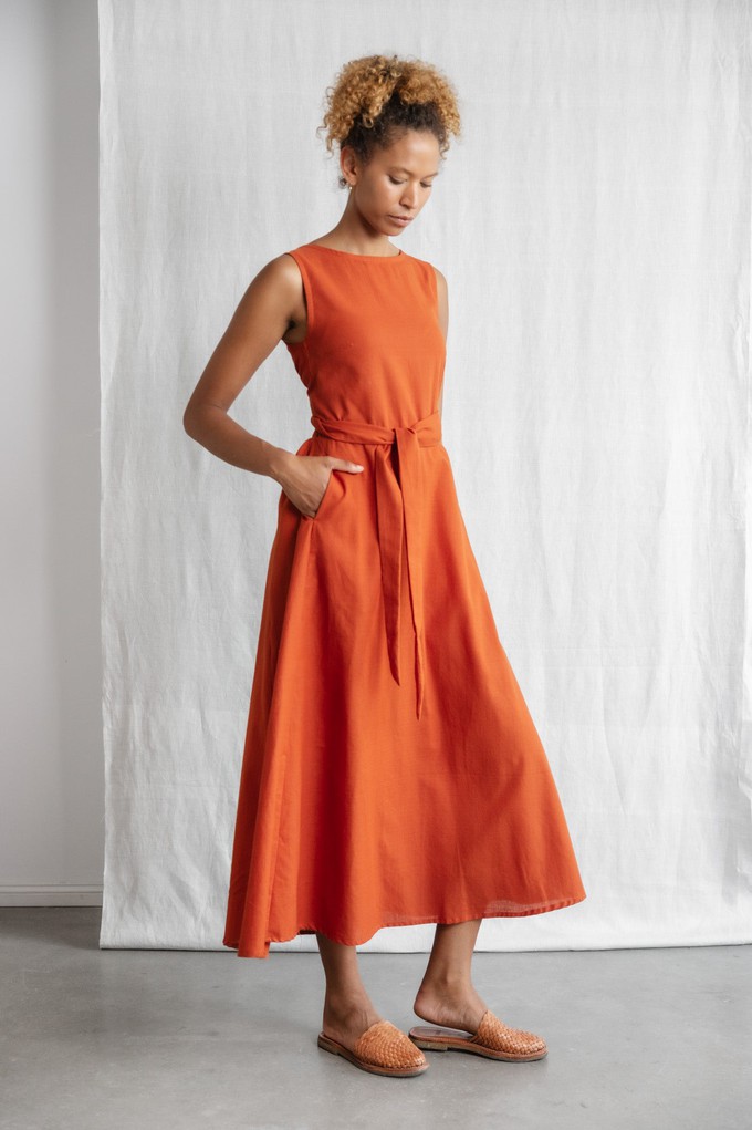 Bio-Baumwoll Kleid Khushi Terracotta from Jyoti - Fair Works