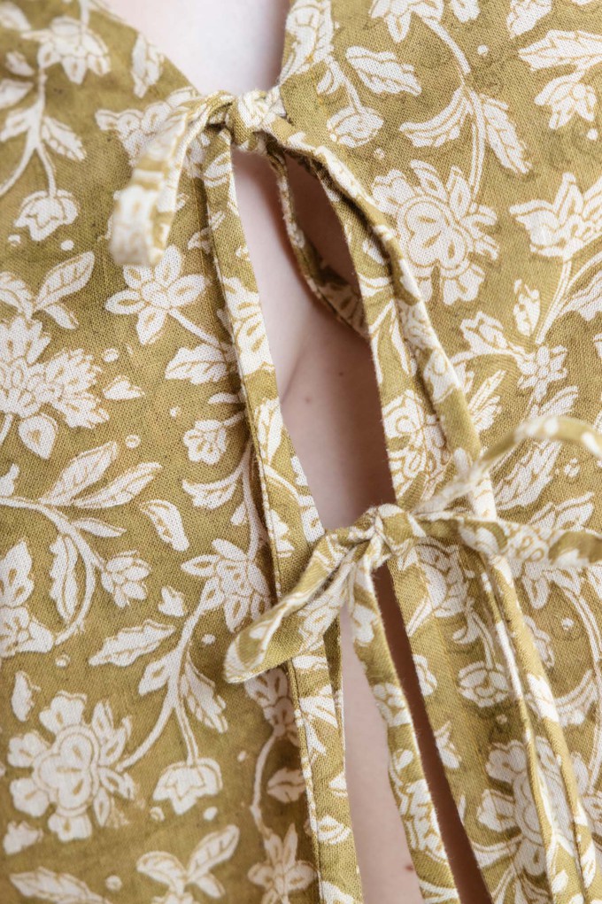 Hanf/ Tencel Bluse Kalira Blockprint from Jyoti - Fair Works