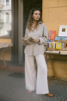 Baumwoll Hemd Himat Grau-Weiß via Jyoti - Fair Works