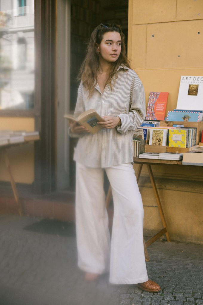 Baumwoll Hemd Himat Grau-Weiß from Jyoti - Fair Works