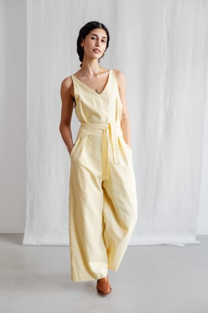 Bio-Baumwoll Jumpsuit Parvi Zitronengelb from Jyoti - Fair Works