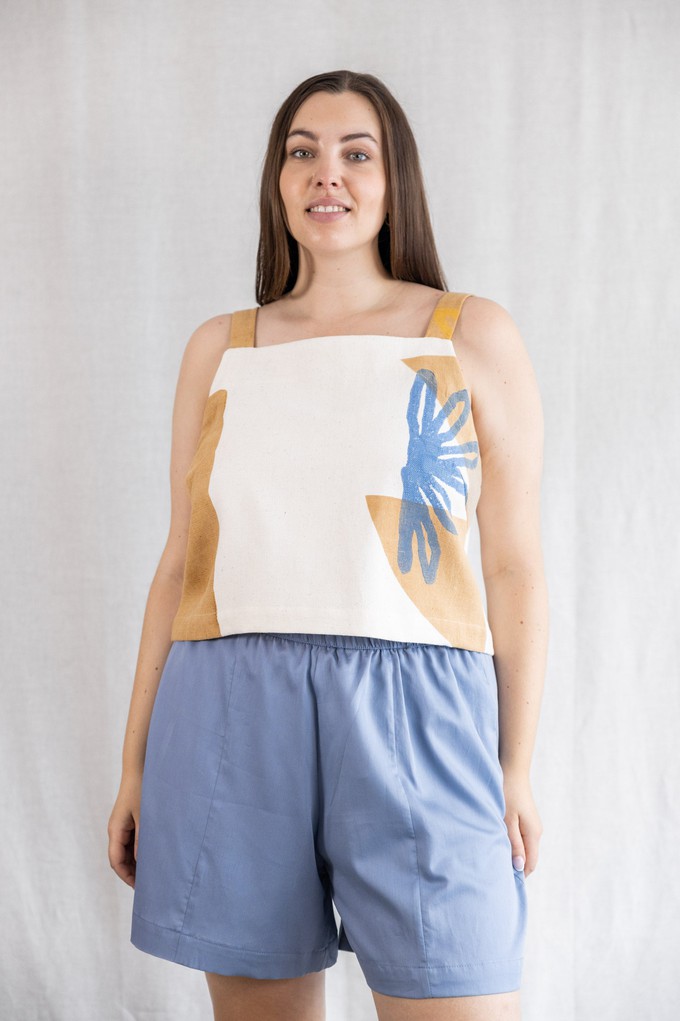 Bio-Baumwoll Top Chira Blockprint Savanne from Jyoti - Fair Works