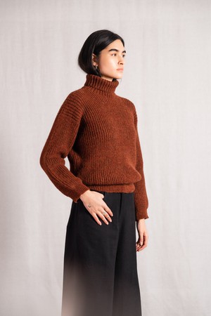 Baby-Alpaka Turtleneck Strickpullover Sabeti Kastanie from Jyoti - Fair Works Baby-Alpaka Turtleneck Strickpullover Sabeti Kastanie from Jyoti - Fair Works