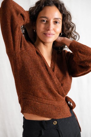 Baby-Alpaka Wickelcardigan Abancay Kastanie from Jyoti - Fair Works Baby-Alpaka Wickelcardigan Abancay Kastanie from Jyoti - Fair Works