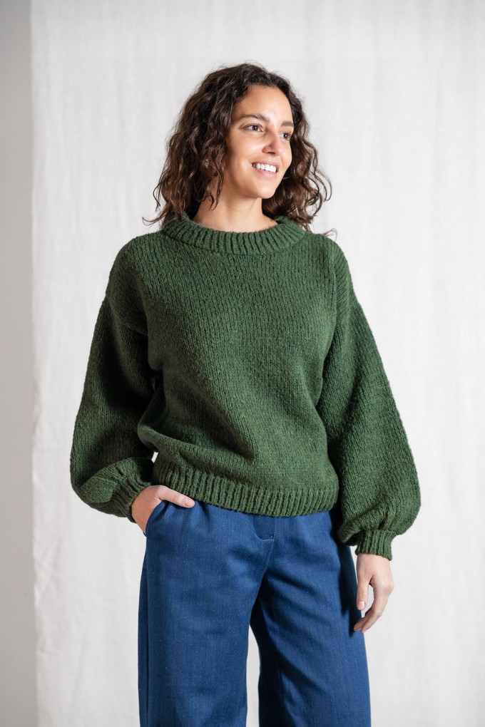 Baby-Alpaka Strickpullover Lupuna Olive from Jyoti - Fair Works Baby-Alpaka Strickpullover Lupuna Olive from Jyoti - Fair Works
