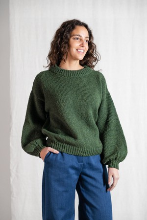 Baby-Alpaka Strickpullover Lupuna Olive from Jyoti - Fair Works Baby-Alpaka Strickpullover Lupuna Olive from Jyoti - Fair Works