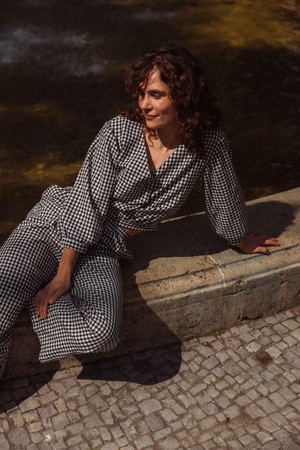 Bio-Baumwoll Bluse Sahay Kariert from Jyoti - Fair Works