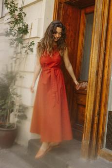 Bio-Baumwoll Kleid Khushi Terracotta via Jyoti - Fair Works