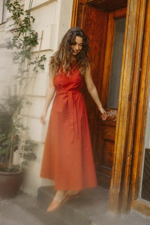 Bio-Baumwoll Kleid Khushi Terracotta from Jyoti - Fair Works