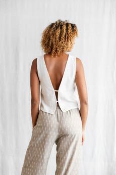 Peace-Silk Top Kiran Cremeweiß via Jyoti - Fair Works