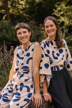 Bio-Baumwoll Bluse Risay Print Atlantik from Jyoti - Fair Works