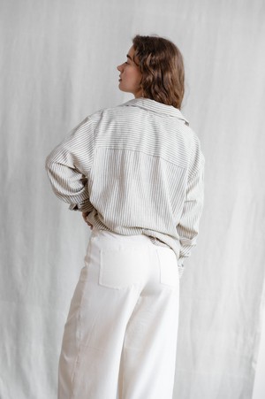 Baumwoll Hemd Himat Grau-Weiß from Jyoti - Fair Works