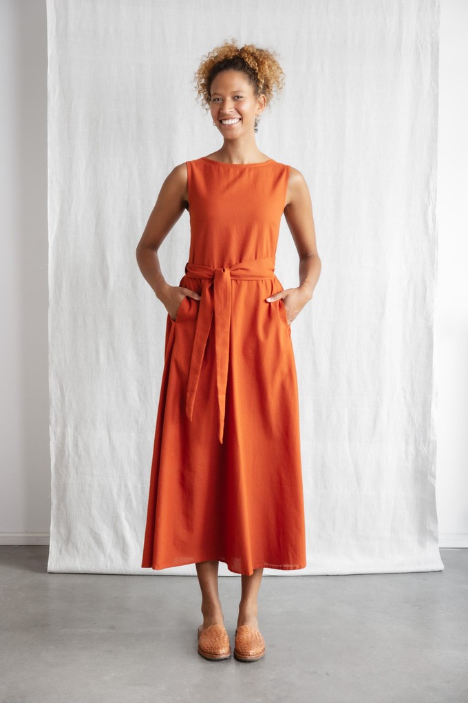 Bio-Baumwoll Kleid Khushi Terracotta from Jyoti - Fair Works