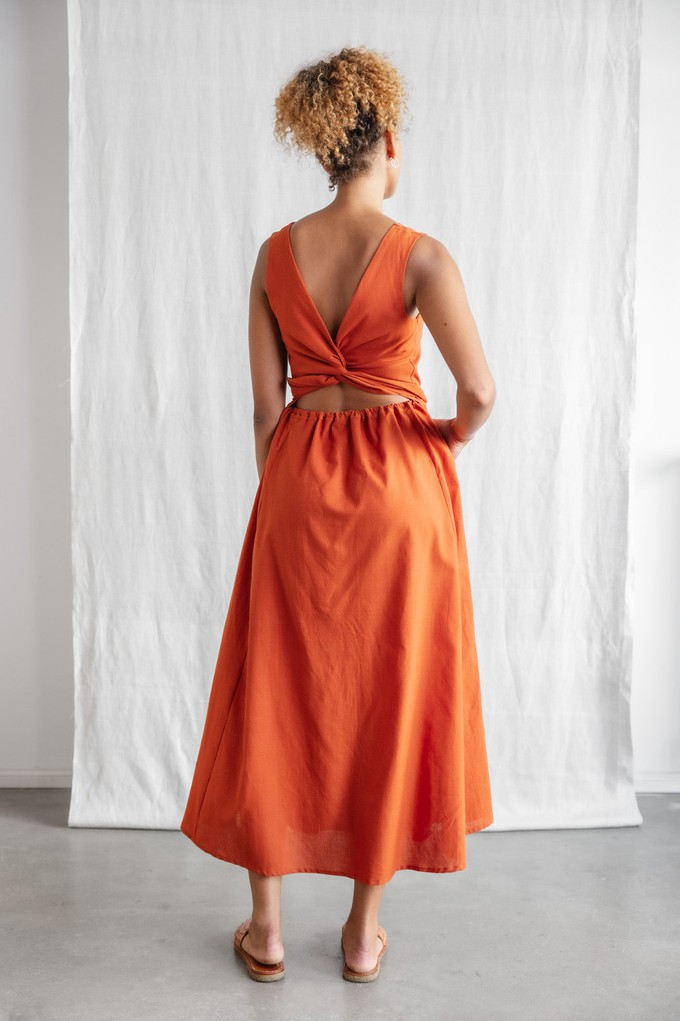 Bio-Baumwoll Kleid Khushi Terracotta from Jyoti - Fair Works