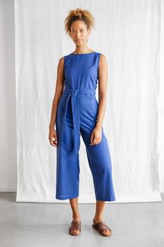 Bio-Baumwoll Jumpsuit Anusha Kobaltblau via Jyoti - Fair Works