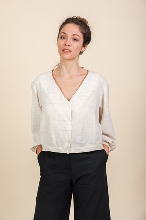 Peace-Silk Bluse Sahay Cremeweiß from Jyoti - Fair Works