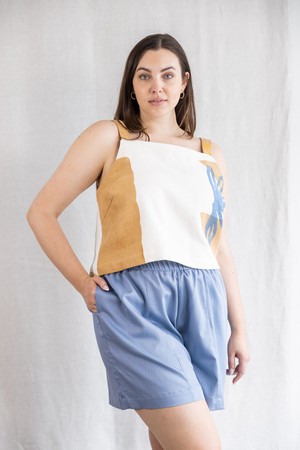 Bio-Baumwoll Top Chira Blockprint Savanne from Jyoti - Fair Works