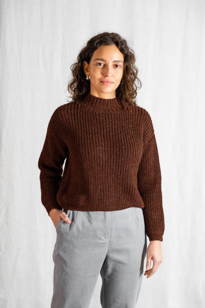 Baby-Alpaka Turtleneck Strickpullover Tacna Schokolade from Jyoti - Fair Works