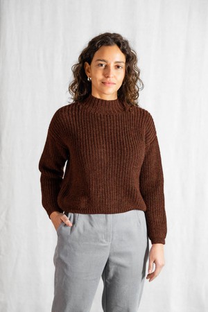 Baby-Alpaka Turtleneck Strickpullover Tacna Schokolade from Jyoti - Fair Works