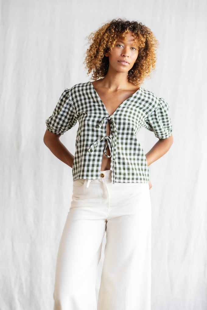 Bio-Baumwoll Bluse Kalira Checks from Jyoti - Fair Works