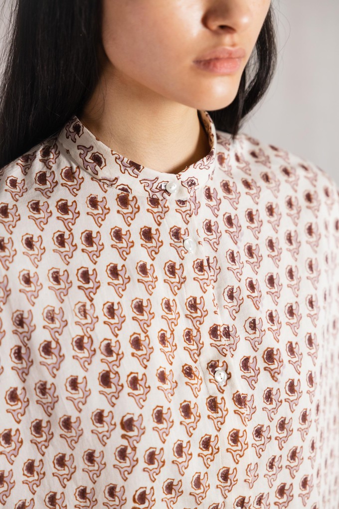 Bio-Baumwoll Bluse Hawali Blockprint from Jyoti - Fair Works