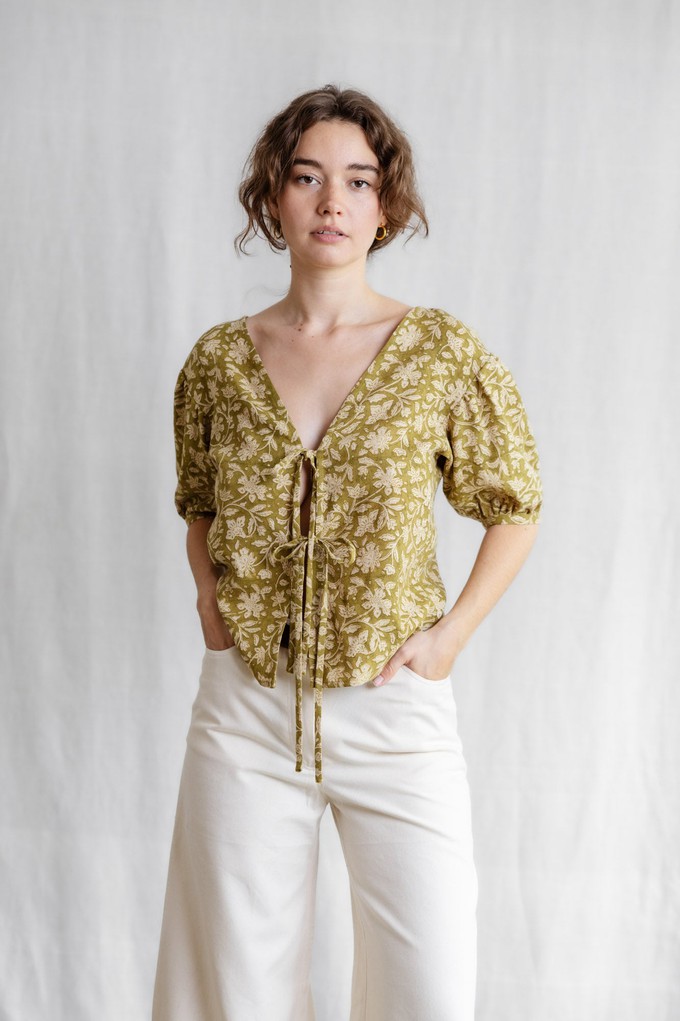 Hanf/ Tencel Bluse Kalira Blockprint from Jyoti - Fair Works