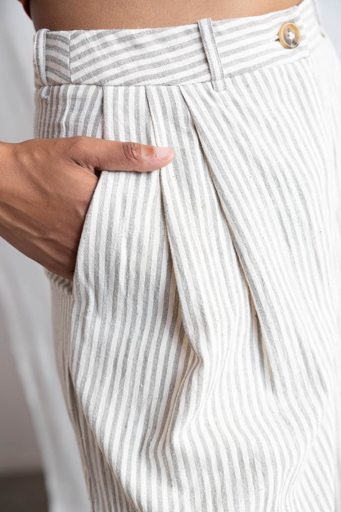 Baumwoll Culotte Awasi Grau-Weiß from Jyoti - Fair Works